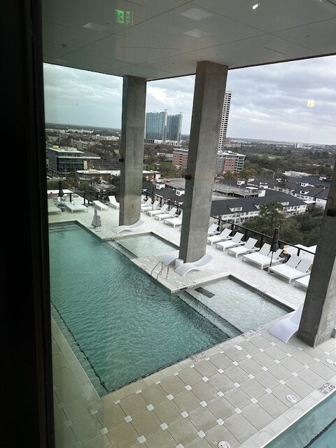 The pool overlooks the beautiful Museum District.